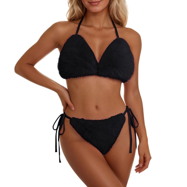 Beachwear Set for Summer Leisure with Sleek Strapless Solid Design and Versatile Two-Piece Bikini Ensemble