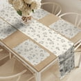 thumbnail image 2 of Ambesonne Diamond Table Runner & Placemats, Geometric Gemstone, Placemat 4 pcs + Runner 16"x90", Eggshell Taupe, 2 of 2