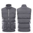thumbnail image 6 of IROINNID Women's Sleeveless Vest Stand Collar Short Cover-up Outdoor Warm Clothing Heated For Riding Skiing Fishing Charging Via Heated Coat With Pocket, Gray, 6 of 7