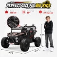 thumbnail image 3 of Conchico 36V Powered Ride on Toy for Big Kids, 2 Seater Electric Ride on Car with Rear Wheel Suspension, Bluetooth, Max Speed 8 mph, Aged 6+, Black, 3 of 8