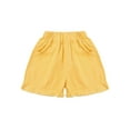 thumbnail image 6 of Hansber Kids Girls Jean Shorts Elastic Waist Ripped Frayed Raw Hem Denim Shorts Distressed Slimming Yellow 160, 6 of 7