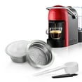thumbnail image 1 of benfuchen Capsules de Café Rechargeables Réutilisables en Acier Inoxydable Compatibles avec LAVAZZA A MODO MIO Filtre de Tasse à Café avec 60 Pcs Papier D\'aluminium, 1 of 7