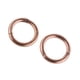 thumbnail image 1 of 1 par de pendientes de aro de acero inoxidable, piercing para labio, nariz y hélice, oro rosa 6mm, 1 of 9