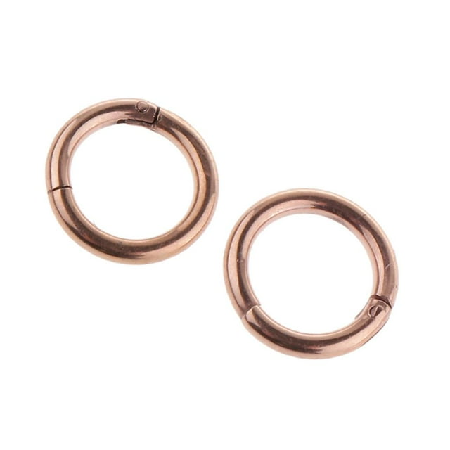 2Pcs 6mm - 10mm Mujeres Hombres de con bisagras Septum Hoop Ear Lip Nose Stud Rose Gold Yuyangstore Pendientes de aro