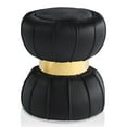 thumbnail image 3 of Furniture of America Rigi Modern 15" Velvet Fabric Round Stool, Black, 3 of 8