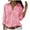 Pink, variant on Plus Size Tops Womens Button Down Blouses Long Sleeve Turndown Collar Round-Neck Button Casual Elastic Comfy Blouse