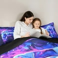thumbnail image 4 of jejeloiu Game Console Twin Bedding Sets 7-Piece,Gamer Gaming Bedding Comforter Set,Purple Splatter Ink Sheet Sets For Boys Girls,Breathable Bedroom Decorative Reversible, 4 of 8