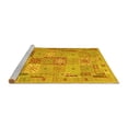 thumbnail image 2 of Ahgly Company Machine Washable Indoor Round Abstract Yellow Contemporary Area Rugs, 7' Round, 2 of 4