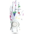 A Pair of Golf Gloves Women Leather with Ball Marker Full Finger/Nail