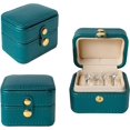 thumbnail image 1 of Caja de almacenamiento de anillos de viaje - Caja de almacenamiento de joyas hecha a mano de primera calidad / Pequeña colección de regalos de aretes de joyería portátil - VERDE, 1 of 5