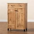 thumbnail image 2 of Baxton Studio Glidden Oak Brown Finished Wood 1-Drawer Shoe Storage Cabinet, 2 of 12