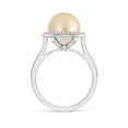 thumbnail image 2 of Angara Golden South Sea Cultured Pearl Halo Ring with Milgrain in 14K White Gold for Women | June Birthstone Jewelry for Her, 2 of 5