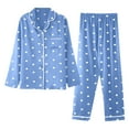 thumbnail image 5 of Sngxgn Women Pajamas Set, Long Sleeve Pajamas for Women Sleepwear Button up Pjs Set(BU2,XL), 5 of 5