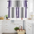 thumbnail image 3 of Abstract Kitchen Curtains Valances and Tiers Set of 3 Gray Purple Gradient Ombre Tier Curtains and Valance with Rod Pocket for Small Windows, 27.5"x24", 3 of 9