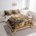 thumbnail image 3 of Homewish Safari Deer Bedding Comforter Set 7pcs for Teenagers,Jungle Animal Queen Bedding Sets Super Cozy,Autumn Vintage Retro Aesthetic Queen Sheet Sets,Luxury Bedroom Decor,Reversible, 3 of 8