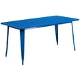 thumbnail image 4 of Flash Furniture Darcy Commercial Grade 31.5" x 63" Rectangular Blue Metal Indoor-Outdoor Table Set with 4 Stack Chairs, 4 of 5
