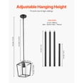 thumbnail image 3 of VEVOR 1-Light Black Pendant Light, 1 Pack, Farmhouse Iron Cage Metal Pendant Lighting with Clear Glass Shade, Adjustable Height Hanging Ceiling Lighting for Bedroom, Hallway, Entryway, Kitchen, 3 of 9