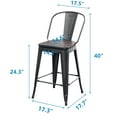 thumbnail image 6 of Andeworld High Back Removable Back Bar Stool, Black (Set of 4), 6 of 9