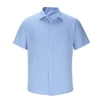 thumbnail image 2 of ZyeKqe Mens Dress Shirts Short Sleeve Solid Color Summer Work Tops Casual Button down Blouses Fashion Golf Tees, 2 of 7