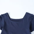 thumbnail image 5 of HILEELANG Toddler Girls 2-8T 100% Cotton Tiered Dress Navy Colorblock Short Sleeve Casual Dress Size 4T, 5 of 7