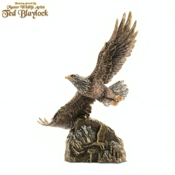 The Bradford Exchange High Country Cryer Artisan Bronze Eagle Sculpture Collection  by Hall of Fame Artist Ted Blaylock 6.5" W x 10" H