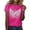 Hot Pink(Printed), variant on Breast Cancer Shirts for Women Breast Cancer Awareness Printed T-Shirt Short Sleeve Top