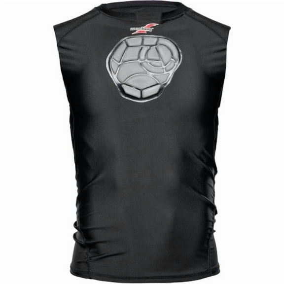 Zoombang Padded Sleeveless Chest Protector Shirt for Baseball and Softball, Youth Medium Black
