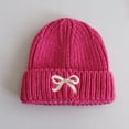 thumbnail image 3 of Ugoldhm Kid Girls Winter Knitted Hat - Cute Embroidered Bow Cuffed Warm Beanie, Cold Weather Warm, 3 of 3