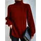 thumbnail image 1 of Suéter de otoño e invierno con mangas raglán largas y solapa alta, vestido tipo suéter dividido para mujer, 1 of 5