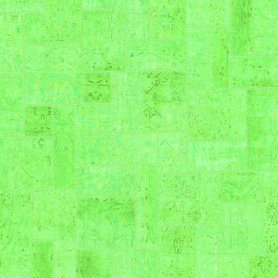 Ahgly Company Indoor Square Solid Green Modern Area Rugs, 5' Square