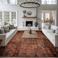 thumbnail image 3 of Red Bricks Large Area Rugs 6x9 ft Retro Walls Villages Vintage Shabby Style Washable Rug Non Slip Indoor Carpet Absorbent Floor Mat for Living Room Bedroom Dining Room, 3 of 9