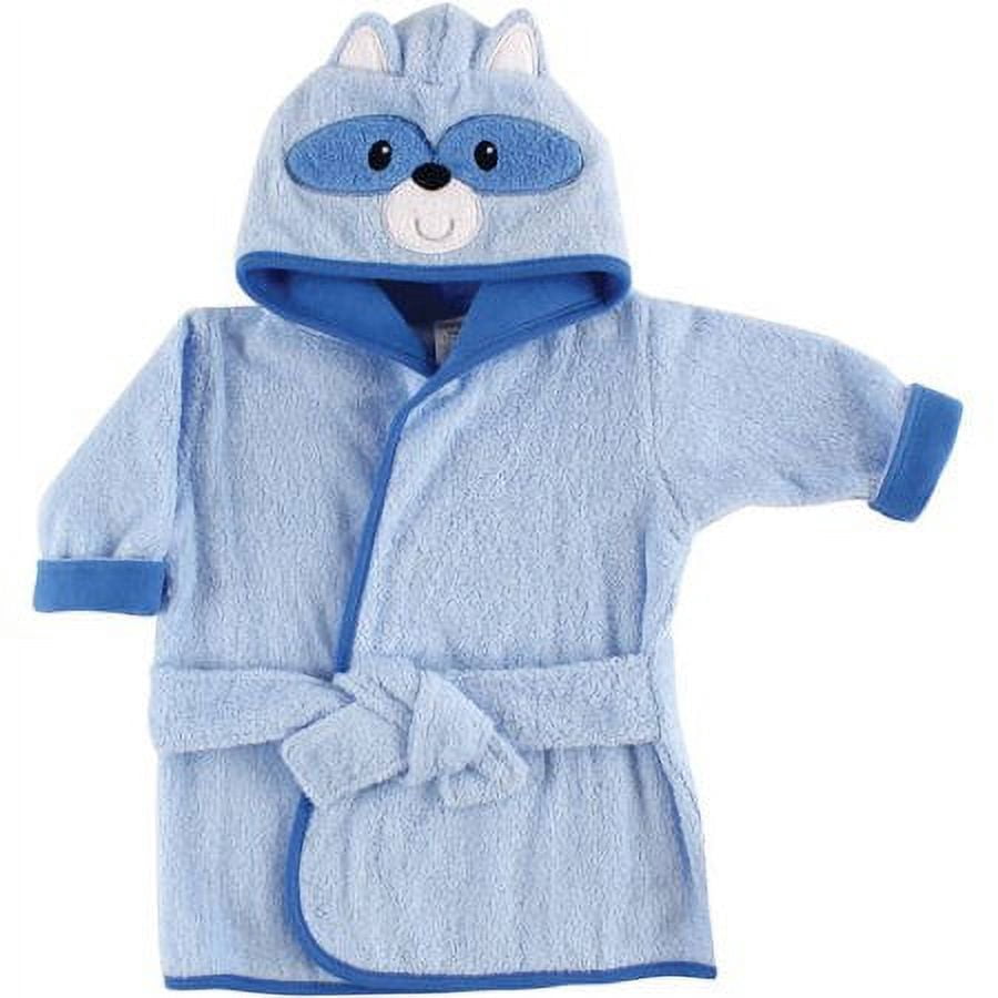 Luvable Friends Baby Boy Cotton Animal Bathrobe, Raccoon, One Size
