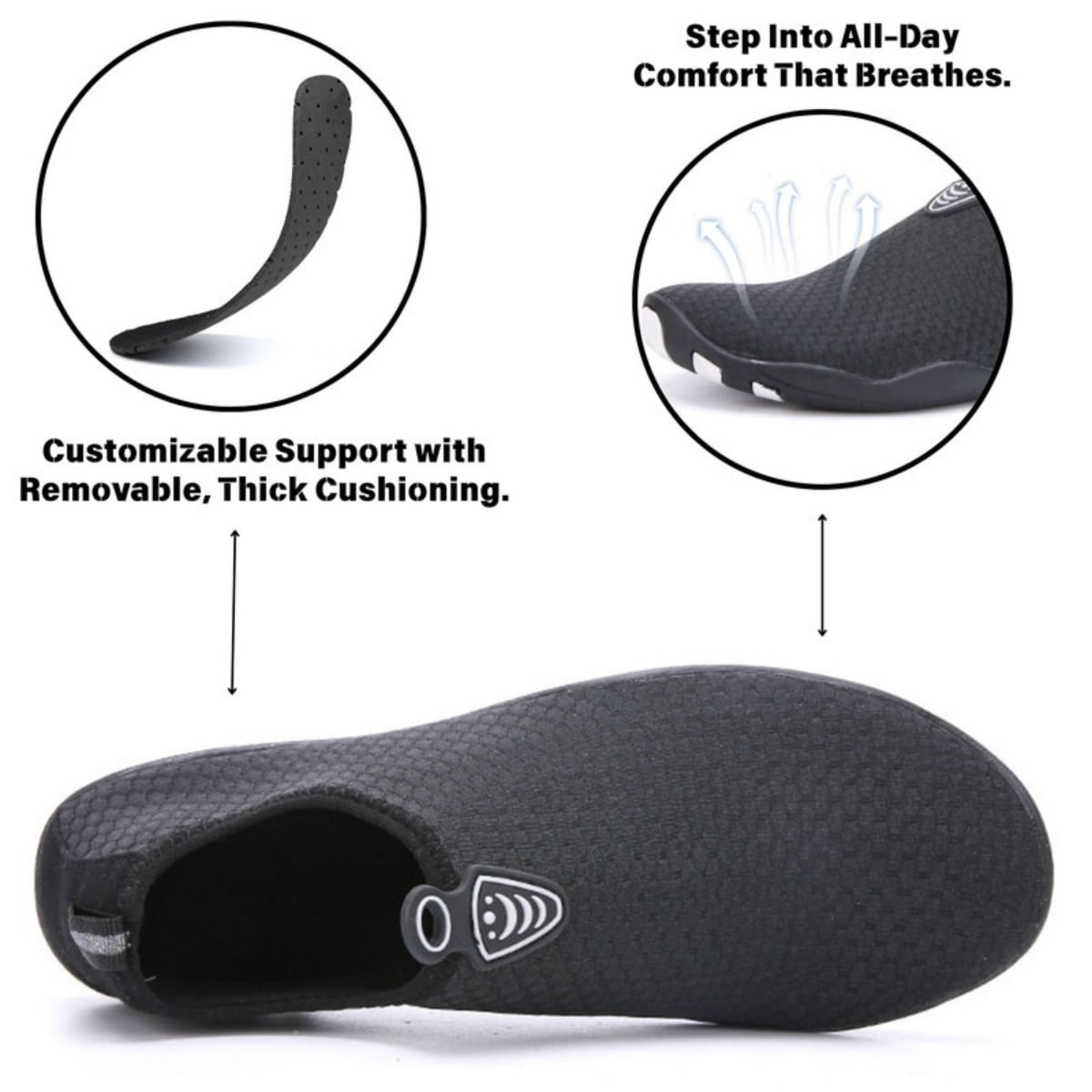 BERANMEY Barefoot Shoes for Women & Men Water Shoes for Women Men Swimming, Beach & Hiking Wide Toe Box Aqua Shoes Quick-Dry Non-Slip with Fast Drainage