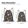 thumbnail image 2 of Wukai Frog And Flowers Drawstring Backpack Bag Sport Gym Sackpack Large Size String Backpack Cinch for Women Men-Medium, 2 of 6