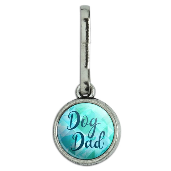 Dog Dad Antiqued Charm Clothes Purse Suitcase Backpack Zipper Pull Aid