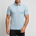 thumbnail image 2 of hoksml Men's Cooling Quick Dry Mesh Short Sleeve Collared Shirt 3 Button Placket Raglan Sleeve Breathable Golf Top for Business Daily Outdoor Travel, 2 of 9