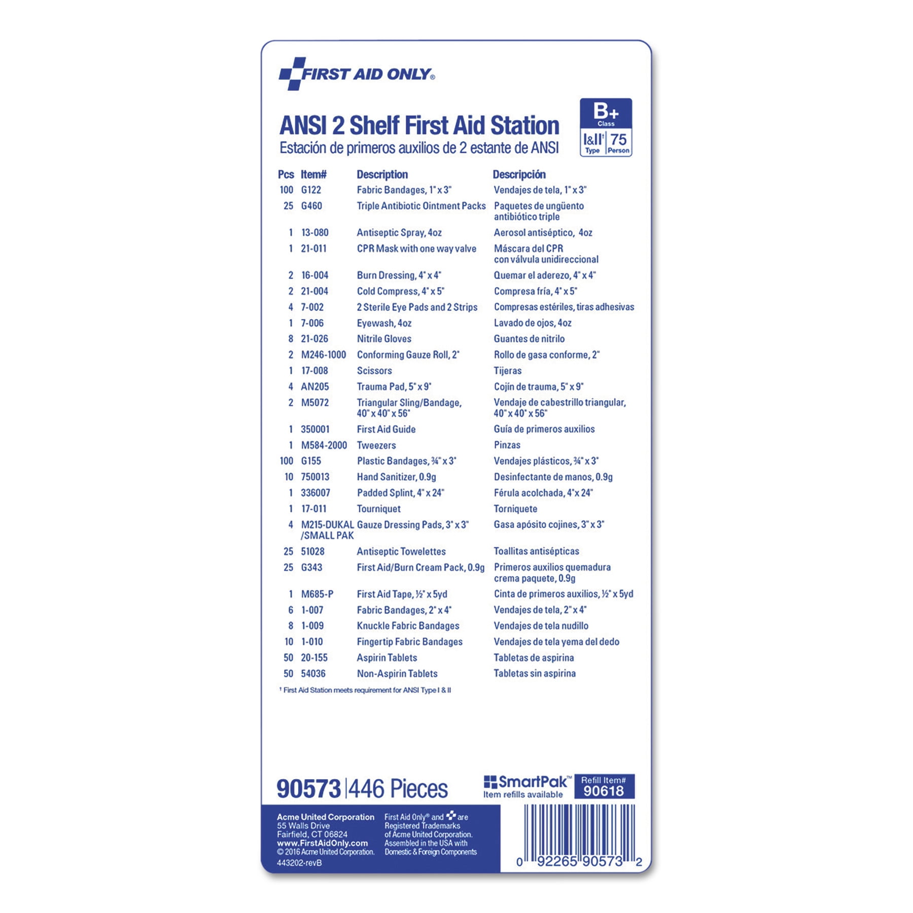 ANSI 2015 Class B+ Type I and II Industrial Metal Case First Aid Kit for 75 People (466-Pieces/Kit)