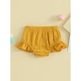 thumbnail image 5 of FEORJGP Toddler Girls Summer Bottom 3M 6M 1T 2T 3T Infant Soft Casual Ruched Shorts Solid Color Elastic Band Ruffle Shorts Cute Daily Clothes, 5 of 9