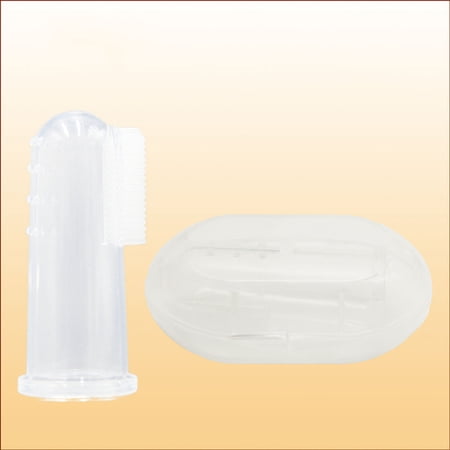 1Pcs Kids Finger Toothbrush Baby Infant Soft Silicone Finger Toothbrush Rubber Massager Brush with Box