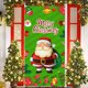 thumbnail image 4 of Cortina de puerta navideña con bandera para exteriores, decoración de fondo de Papá Noel y cachorro, tela de poliéster para colgar., 4 of 5