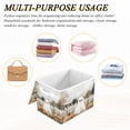 thumbnail image 6 of Yayeee Collapsible Cube Storage Bin with Lid Fabric Closet Decorative Basket with Handles, Halloween Pumpkin Field, 6 of 7