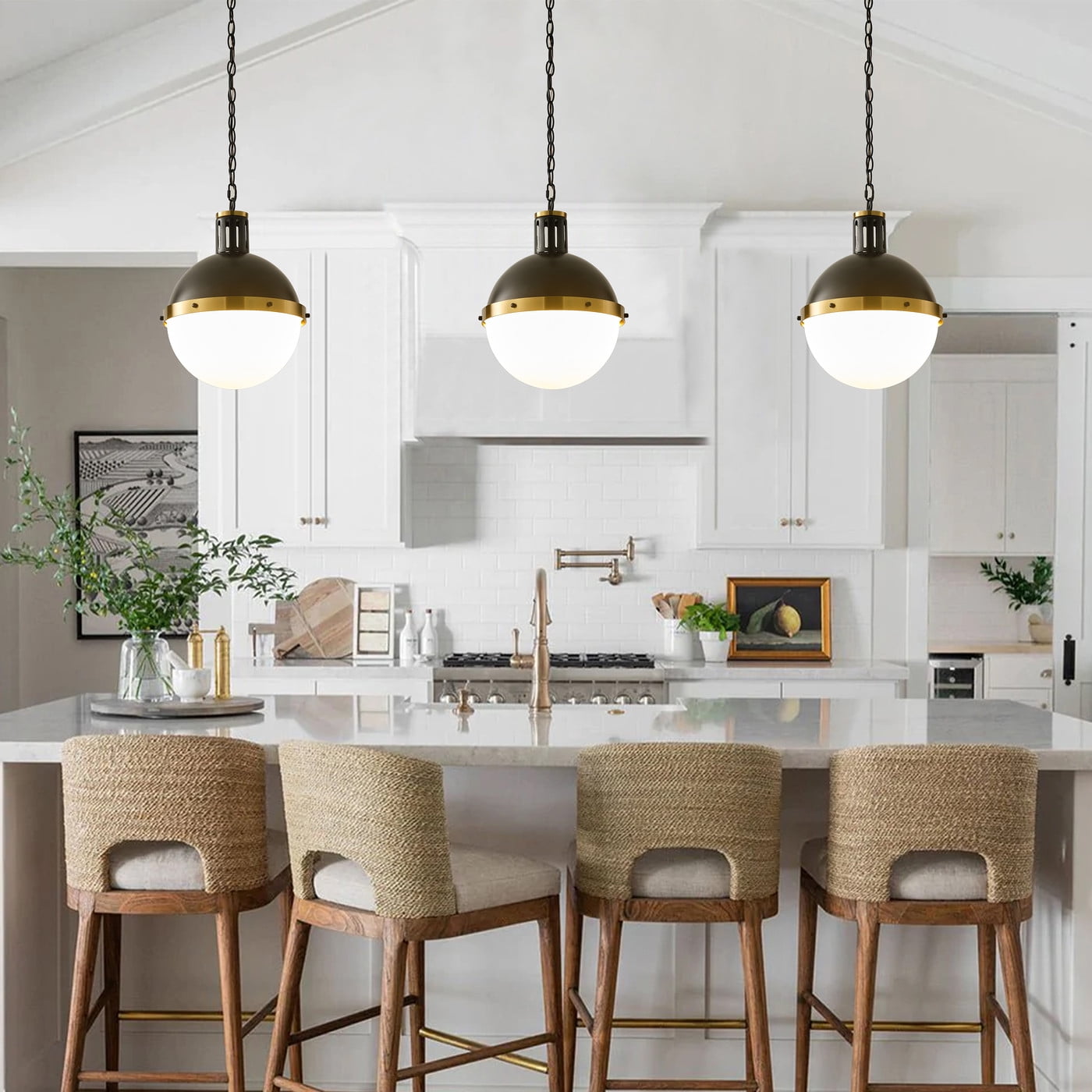 Aiwen Novelty Globe Shape Pendant Light Industrial Hanging Light Fixture For Farmhouse Kitchen Island