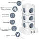 thumbnail image 2 of Regleta de alimentación vertical YONGSHENG 12 Tomas 2500w 10a 4 Puertos USB, 2 of 3