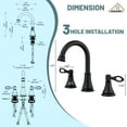 thumbnail image 6 of CASAINC 8 in. Widespread Double Handle Bathroom Faucet 3 Holes with 360° Swivel Spout, Stainless Steel Drain in Matte Black, 6 of 10