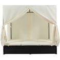 thumbnail image 5 of Outdoor Patio Wicker Daybed Sunbed with Retractable Canopy Sun Lounger with Curtains Garden Furniture Beige, 5 of 8