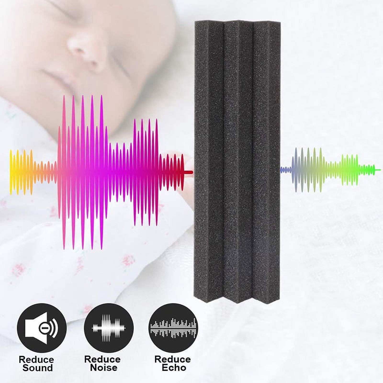 24 Pcs Bass Traps Acoustic Foam Panels Sound Proof Padding, Foam for Corner Soundproofing Foam,Sound Proof Foam