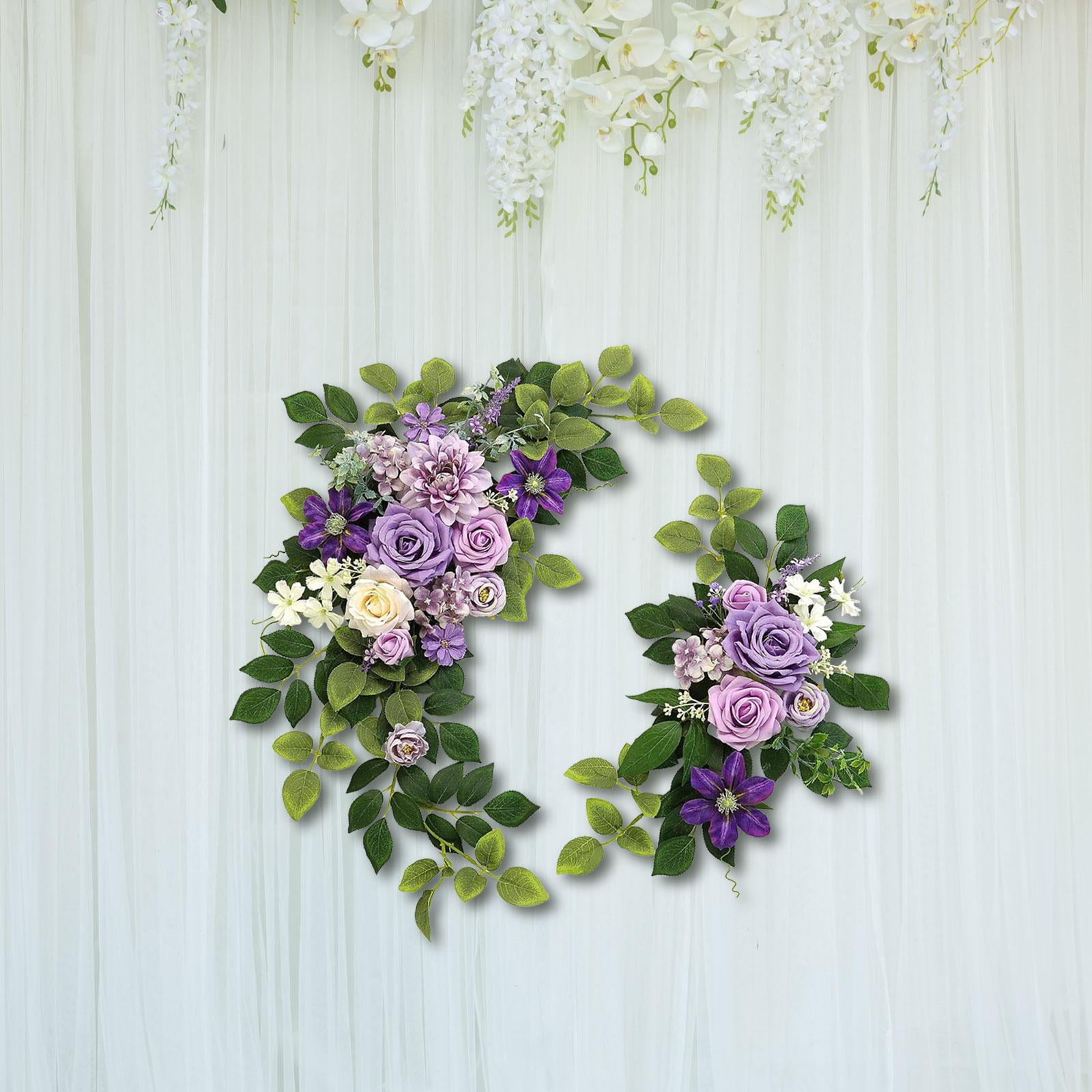 perfeclan 2Pcs Wedding Arch Flowers Artificial Flower Rustic Centerpiece Wedding Decor Flower Arrangement for Wedding Ceremony Backdrop