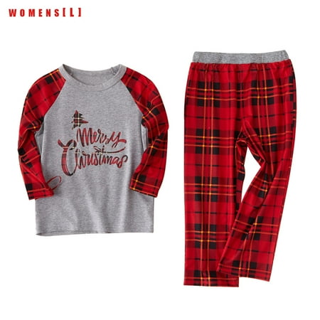 

Hi.FANCY Xmas Parent-child Pajamas Suit Long Sleeve Printed Top Pants Sleepwear Women