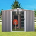 thumbnail image 6 of DreamCurship 8 x 6 FT Outdoor Storage Shed, Storage Sheds and Outdoor Storage Shed, Metal Storage Shed with Sliding Doors for Backyard, Garden, Gray, 6 of 6