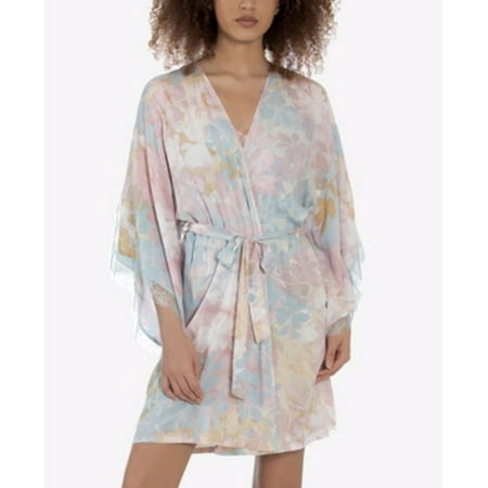

Midnight Bakery Women’s Nikki Floral Print Wrap Robe Cream Medium/Large